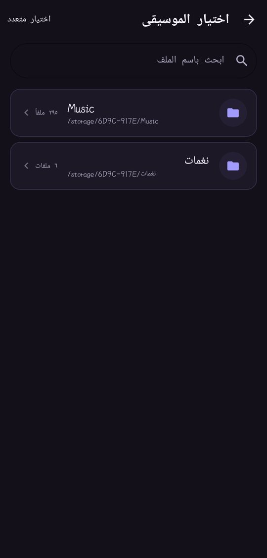 مجلدات الموسيقى — لقطة من تطبيق محوّل الصوت